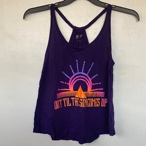 Purple Graphic Tank Top